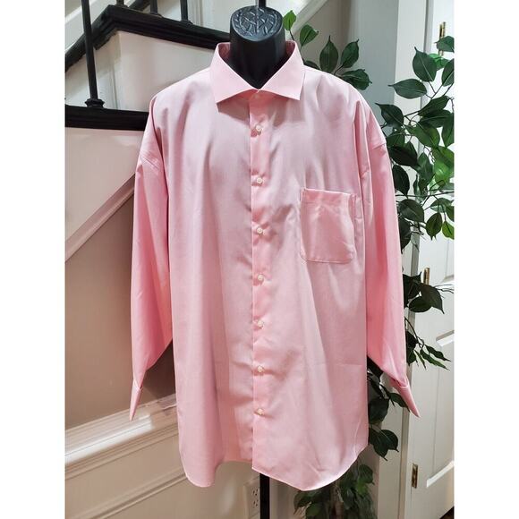 Pronto Uomo Mens Pink 100% Cotton Collared Long Sleeve Button Down Shirt Size 2X - Picture 10 of 10